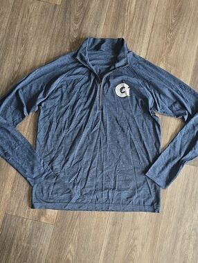 lululemon athletica Men's Quarter-Zip Pullover - Navy Blue with White Logo